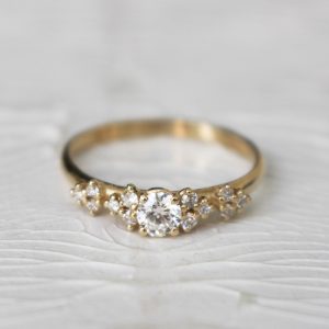 Laurelai diamond ring in 14k | 18k solid gold by Coh Jewelry